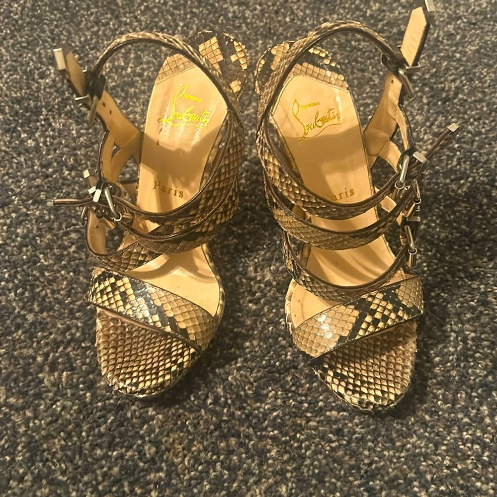 Christian Louboutin, size 37, snakeskin sandals
